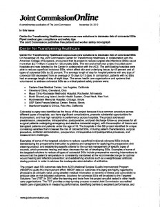 Joint Commission: Solutions to Decrease Colorectal SSIs - Nov 28 2012