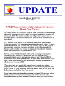 NIOSH: Nitrous Oxide Continues to Threaten Health Care Workers